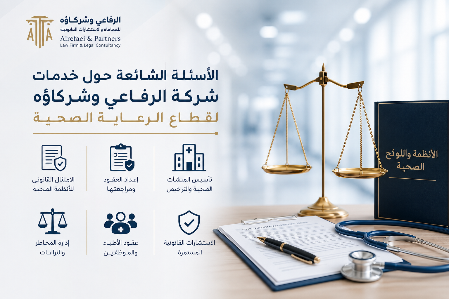 الأسئلة الشائعة حول خدمات شركة الرفاعي وشركاؤه لقطاع الرعاية الصحية